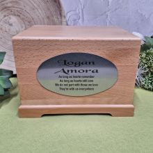 Large Beechwood Memorial Cremation Urn for Ashes