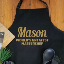Personalised  Apron with Pocket - Black