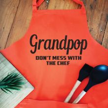 Grandpa Personalised  Apron with Pocket - Orange