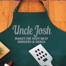 Uncle Personalised  Apron with Pocket - Pea Green