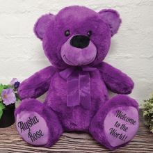 Personalised Teddy Bear 40cm Purple Plush