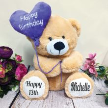 Personalised 13th Birthday Bear with Balloon