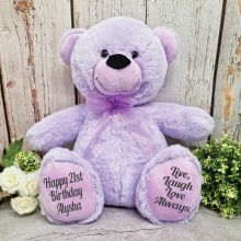 Personalised 21st Birthday Teddy Bear 40cm PlushLavender