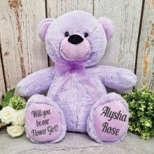 Flower Girl Teddy Bear  40cm Lavender Plush