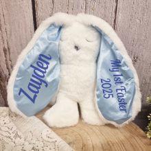First Easter Flat Bunny Comforter Toy Blue