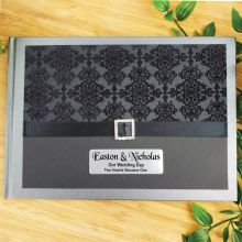 Personalised Wedding Guest Book Keepsake Album- Baroque Black