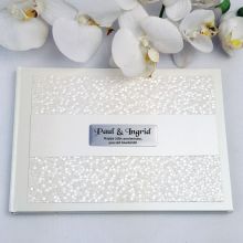 Funeral Guest Book Memory Album- Cream Pebble