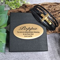 Gold Cross Stacked Bracelet In Pop Gift Box