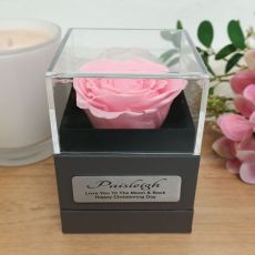 Eternal Pink Rose Christening Jewellery Gift Box