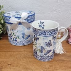 Blue Butterfly Mug in Gift Box