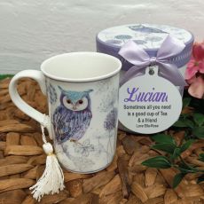 Personalised Mug with Personalised Gift Box - Violet Owl