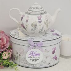 Teapot in Personalised Mum Gift Box - Lavender