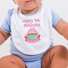 Personalised 1st Birthday Baby Girl Bib