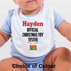  Personalised Christmas Baby Bib - Toy Tester