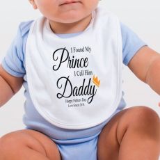 Daddy My Prince Baby Bib with Message