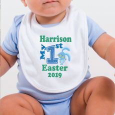 Personalised 1st Easter Bib - Blue Bunny