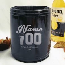 Personalised Black Birthday Can Cooler (M)