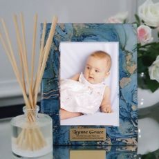 Baptism Personalised Frame 5x7 Photo Glass Fortune Of Blue