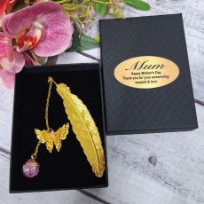 Mum Golden Feather Bookmark Gift Boxed