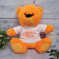 Happy Mothers Day Teddy Bear 30cm Plush Orange
