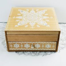 Wooden Jewellery Box Mandala Design