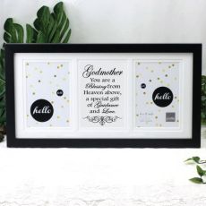 Godfather Blessing Black Frame Gallery Collage Typography Print