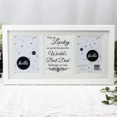 World's Best Dad White Gallery Collage Frame Typography Print