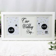Our Wedding White Gallery Collage Frame Typography Print