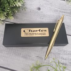 Gold Click Pen Personalised 70th Birthday Box