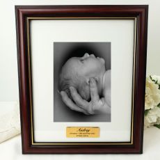 Christening Classic Wood Photo Frame 5x7 Personalised Message