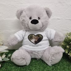 Personalised Valentines Day Photo Bear Grey 30cm