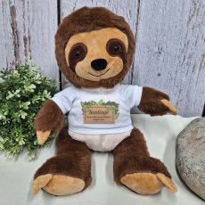 Personalised Newborn Sloth Plush Toy Chubbs