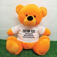 Custom Text Message Bear 40cm Orange