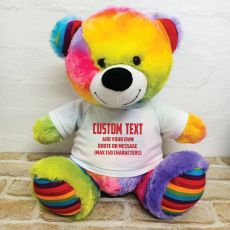 Custom Text Message Bear 40cm Rainbow