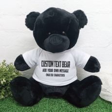 Teddy Bear with Personalised T-Shirt Black 40cm