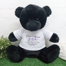 Baptism Personalised T-Shirt Bear 40cm Black