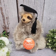 Graduation Sloth Plush with Personalised Badge