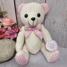 Personalised Signature Bear Pink Gingham
