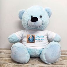 Personalised Memorial Photo Teddy Bear 40cm Light Blue