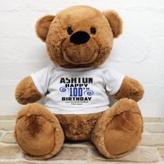 Personalised 100th Birthday Bear Brown 40cm