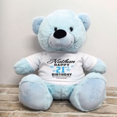 Personalised 21st Birthday Bear Light Blue 40cm
