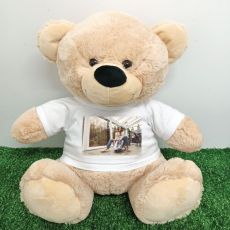Teddy Bear with Photo T-Shirt 40cm Cream