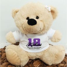 18th Teddy Bear Cream Personalised Plush