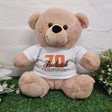 70th Birthday Bear Cream Plush 30cm
