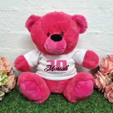 30th Birthday Bear Hot Pink Plush 30cm