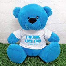 Naughty Love You Valentines Bear - 40cm Blue