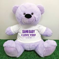 Naughty Love You Valentines Bear - 40cm Lavender
