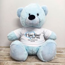 Valentines Bear Love Your Naughty Bits - 40cm Light Blue