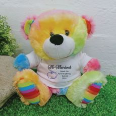Personalised Teacher Bear Rainbow Plush