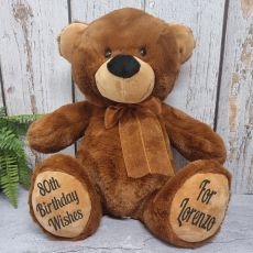 Personalised 80th Birthday Teddy Bear 40cm Plush Brown